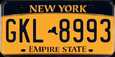 NY license plate GKL8993