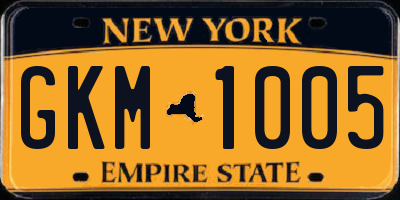 NY license plate GKM1005