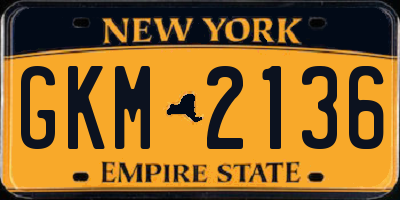 NY license plate GKM2136
