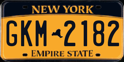 NY license plate GKM2182