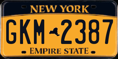 NY license plate GKM2387