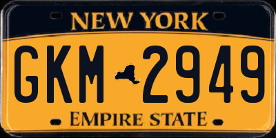 NY license plate GKM2949