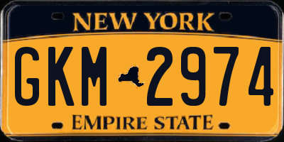 NY license plate GKM2974