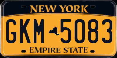 NY license plate GKM5083