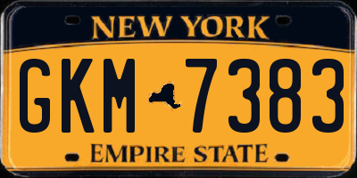 NY license plate GKM7383