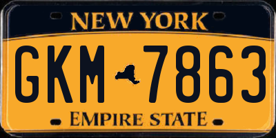 NY license plate GKM7863