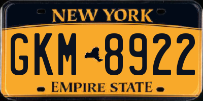 NY license plate GKM8922