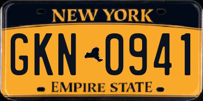 NY license plate GKN0941