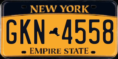 NY license plate GKN4558