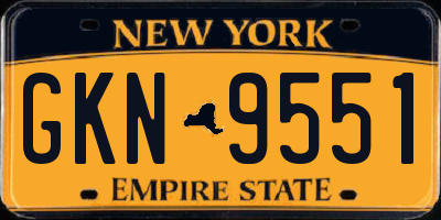 NY license plate GKN9551