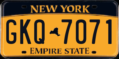 NY license plate GKQ7071