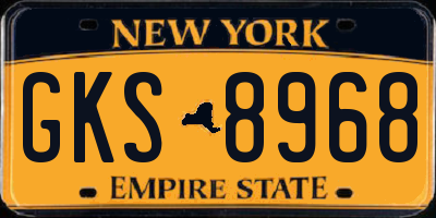 NY license plate GKS8968