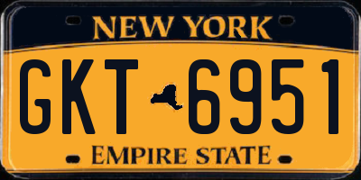 NY license plate GKT6951