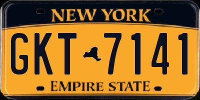 NY license plate GKT7141
