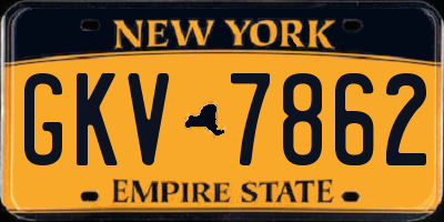 NY license plate GKV7862