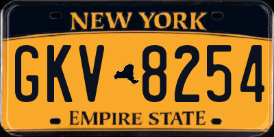 NY license plate GKV8254