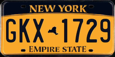 NY license plate GKX1729