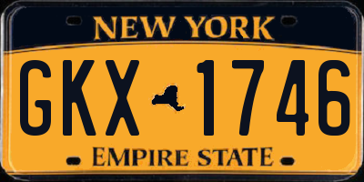 NY license plate GKX1746