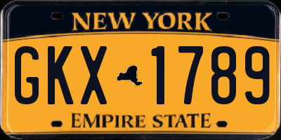 NY license plate GKX1789
