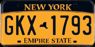 NY license plate GKX1793