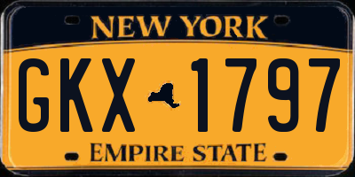 NY license plate GKX1797