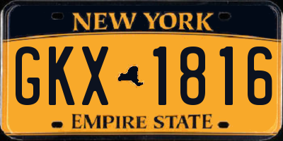 NY license plate GKX1816