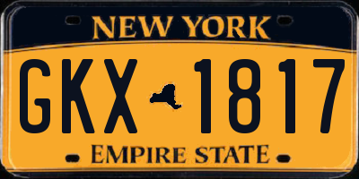 NY license plate GKX1817