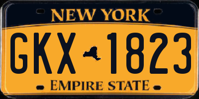 NY license plate GKX1823