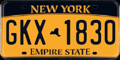NY license plate GKX1830