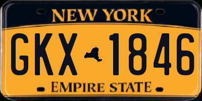 NY license plate GKX1846