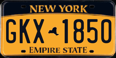 NY license plate GKX1850