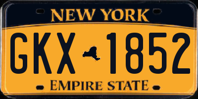 NY license plate GKX1852