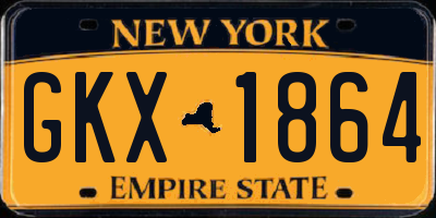 NY license plate GKX1864