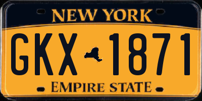 NY license plate GKX1871
