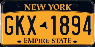 NY license plate GKX1894