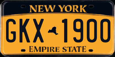 NY license plate GKX1900