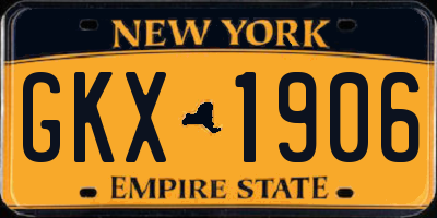 NY license plate GKX1906