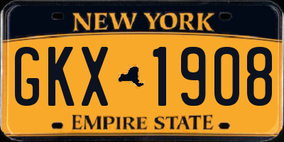 NY license plate GKX1908
