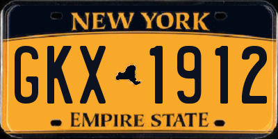 NY license plate GKX1912