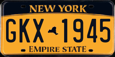NY license plate GKX1945