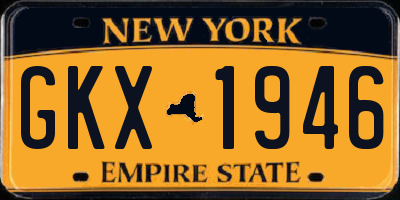 NY license plate GKX1946