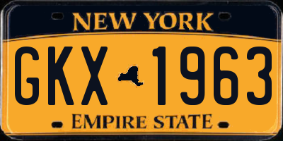 NY license plate GKX1963