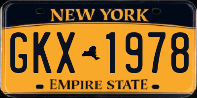 NY license plate GKX1978