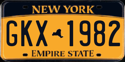 NY license plate GKX1982