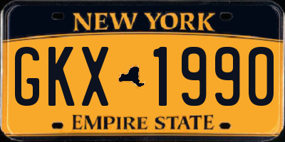 NY license plate GKX1990