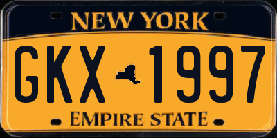 NY license plate GKX1997