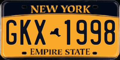 NY license plate GKX1998