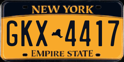 NY license plate GKX4417