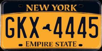 NY license plate GKX4445