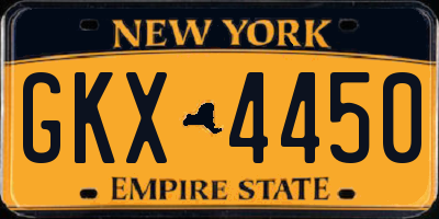 NY license plate GKX4450